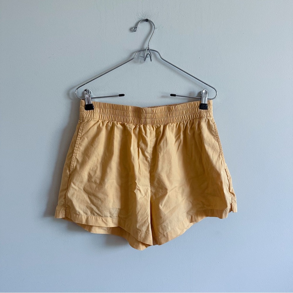 Abercrombie & Fitch Elastic Waist Light Orange Linen Shorts